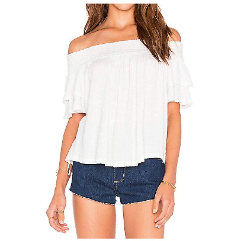 Free People Ivory Santorini Off The Shoulder top